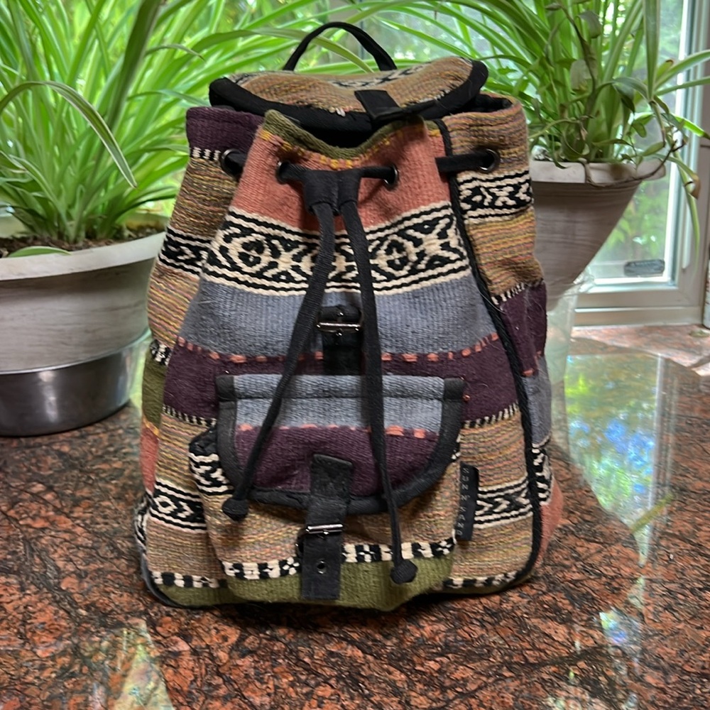 Backpack Boho Pockets, Adjustable Straps, Unisex … - image 4